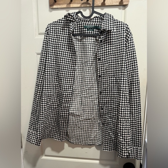 Ralph Lauren Tops - Ralph Lauren Black and White Houndstooth Blouse
